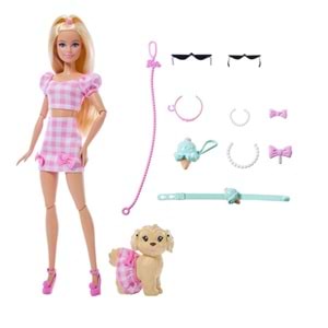 Barbie Uyumlu Dostlar Sarı Saçlı Bebek ve Köpekçiği JFP36