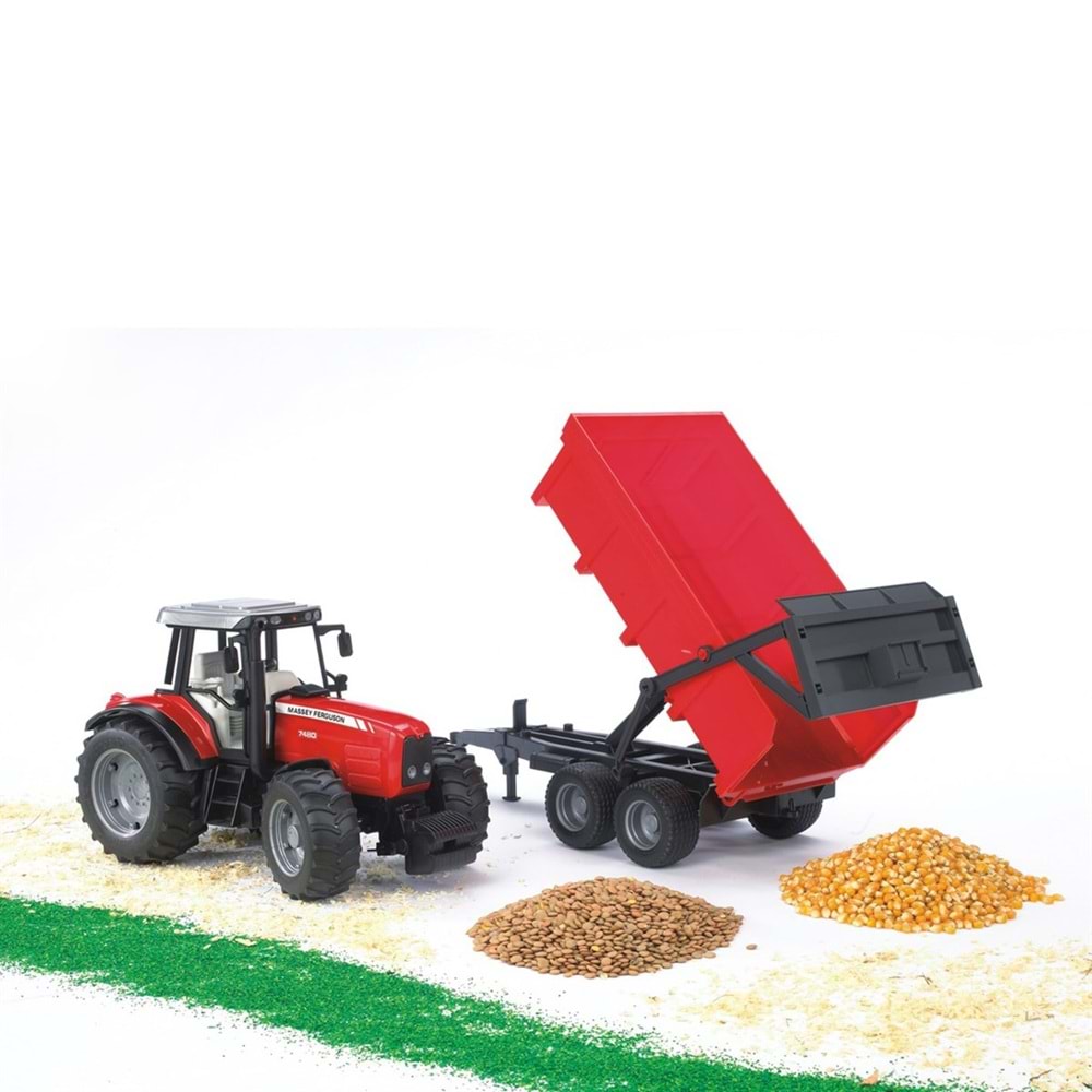 Bruder Massey Ferguson 7480 Traktör & Römork BR02045
