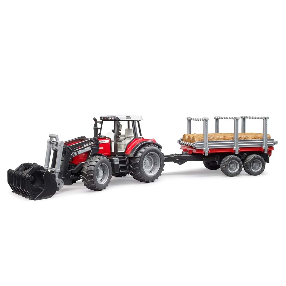 Massey Ferguson 7480 Kepçeli Traktör & Kütük Taşiyan Römork BR02046
