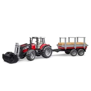 Massey Ferguson 7480 Kepçeli Traktör & Kütük Taşiyan Römork BR02046