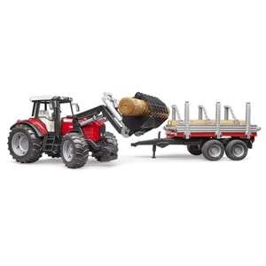 Massey Ferguson 7480 Kepçeli Traktör & Kütük Taşiyan Römork BR02046