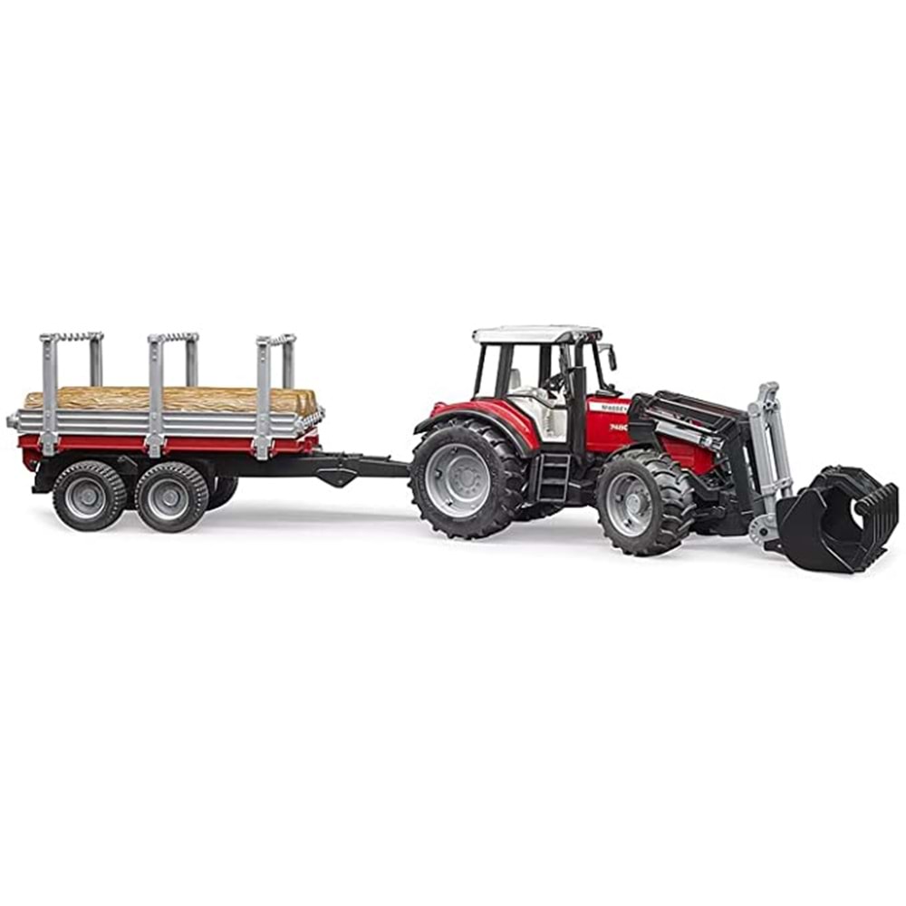 Massey Ferguson 7480 Kepçeli Traktör & Kütük Taşiyan Römork BR02046