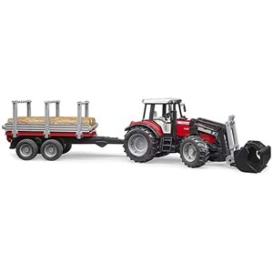 Massey Ferguson 7480 Kepçeli Traktör & Kütük Taşiyan Römork BR02046