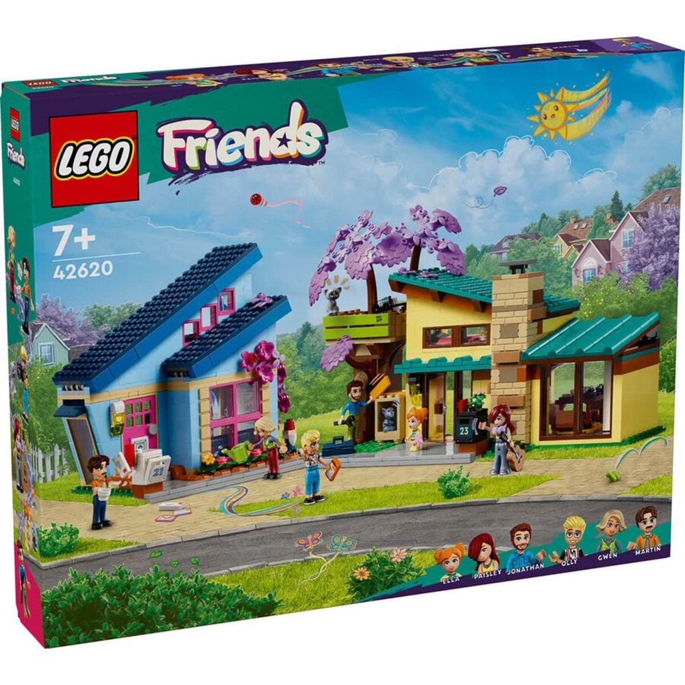 LEGO-42620 Friends Olly ve Paisley'nin Aile Evleri