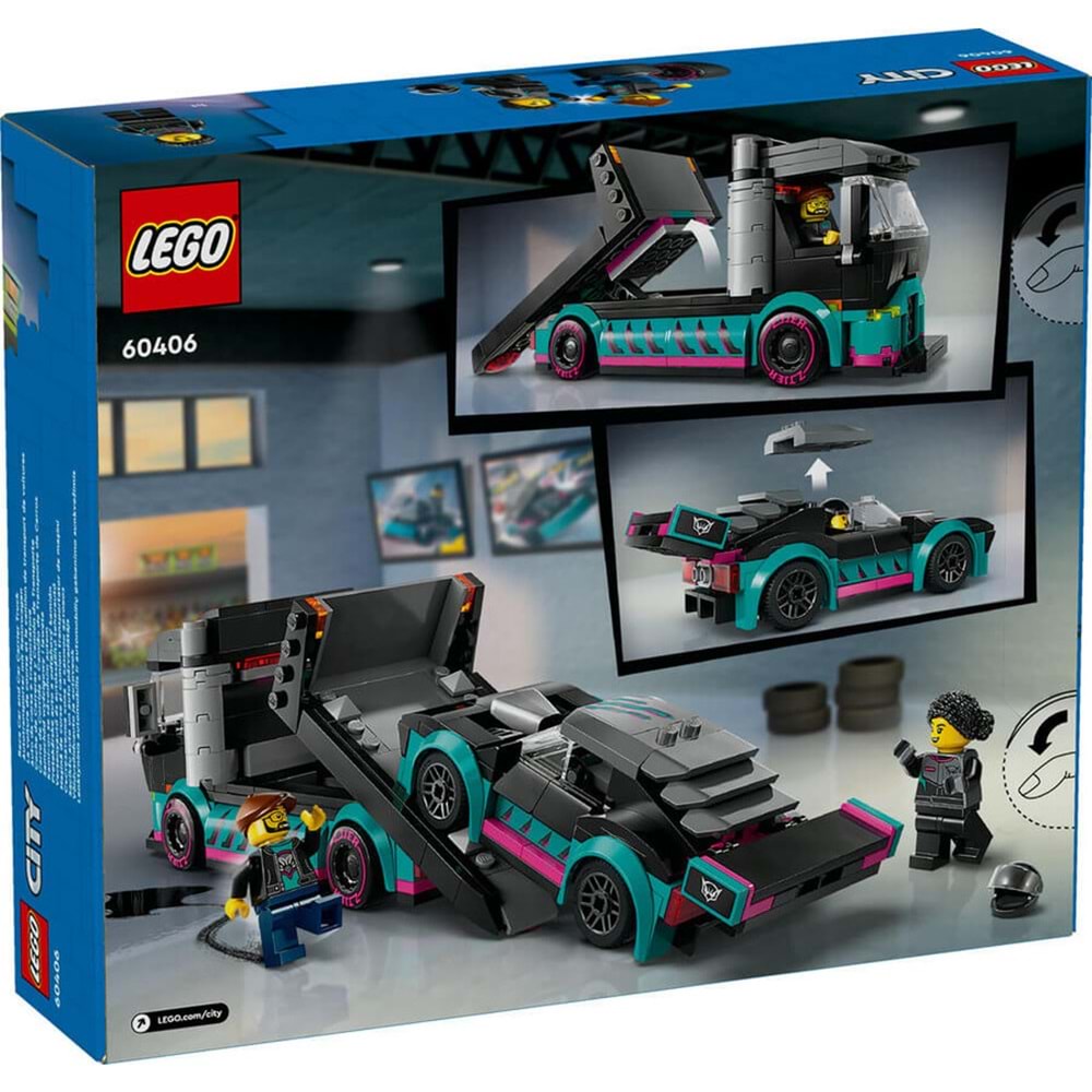 LEGO-60406 City Yarış Arabası ve Araba Taşıyıcı Kamyon