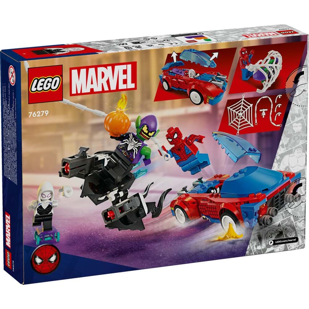 LEGO-76279 Marvel Örümcek Adam Yarış Arabası ve Venom Green Goblin