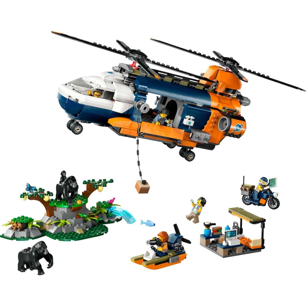 LEGO-60437 City Orman Kaşifinin Helikopteri Kamp Yerinde