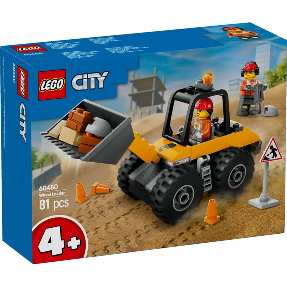 LEGO-60450 City Sarı Tekerlekli İnşaat Yükleyicisi
