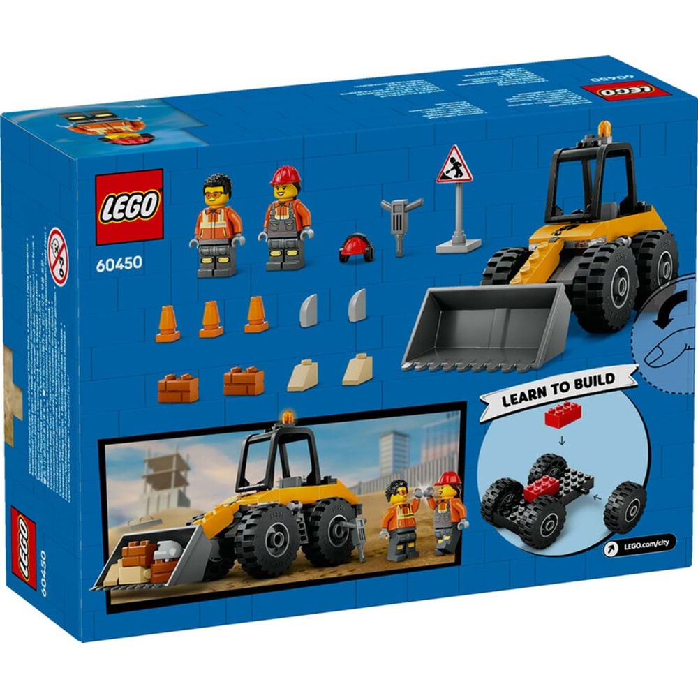 LEGO-60450 City Sarı Tekerlekli İnşaat Yükleyicisi