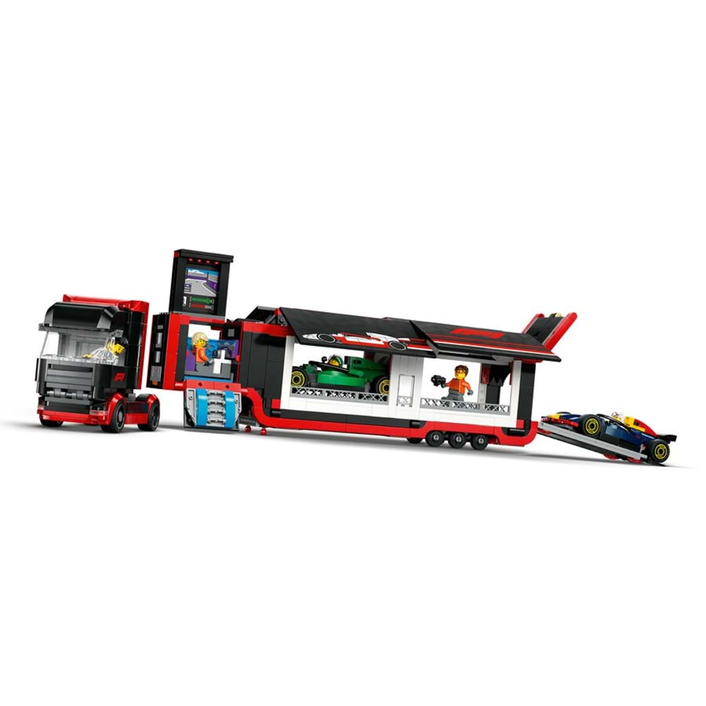 LEGO-60445 City RB20 ve AMR24 F1 Arabalı F1 Kamyonu