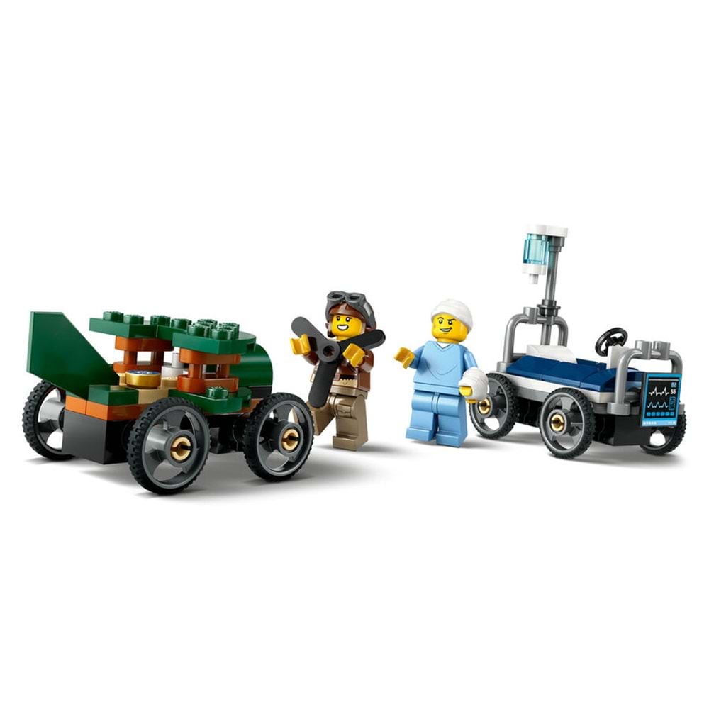 LEGO-60459 City Uçak, Hastane Yatağına Karşı Yarış Arabası Paketi