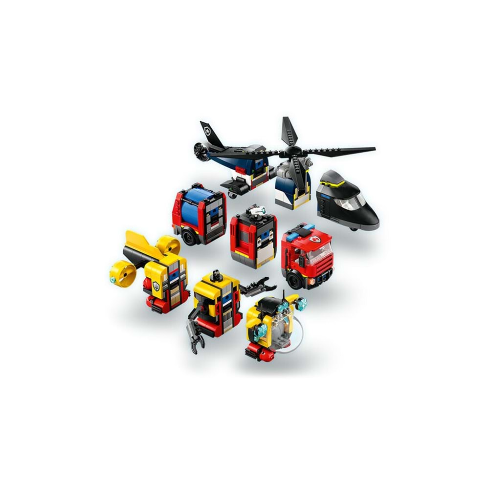 LEGO-60462 City Helikopter, İtfaiye Kamyonu ve Denizaltı Karışımı