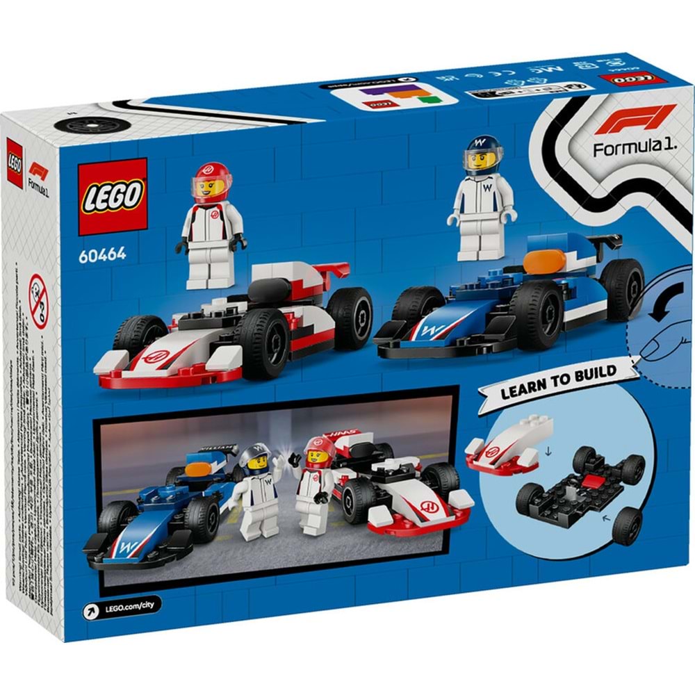 LEGO-60464 City F1® Williams Racing ve Haas F1® Yarış Arabaları