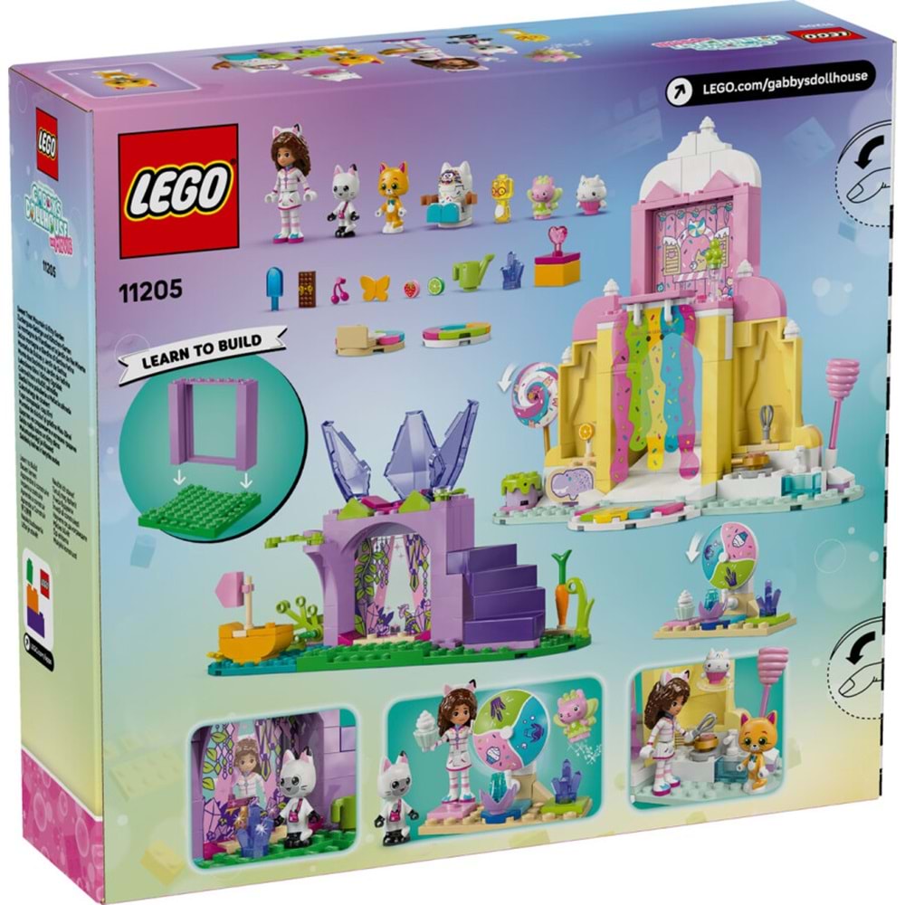 LEGO-11205 Gabby's Dollhouse Tatlı Şekerleme Dağı ve Kedi Bahçesi