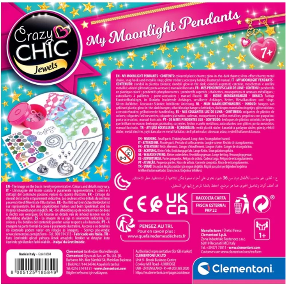 Clementoni-Crazy Chic - Ayışığı Kolyeler CLE-18584