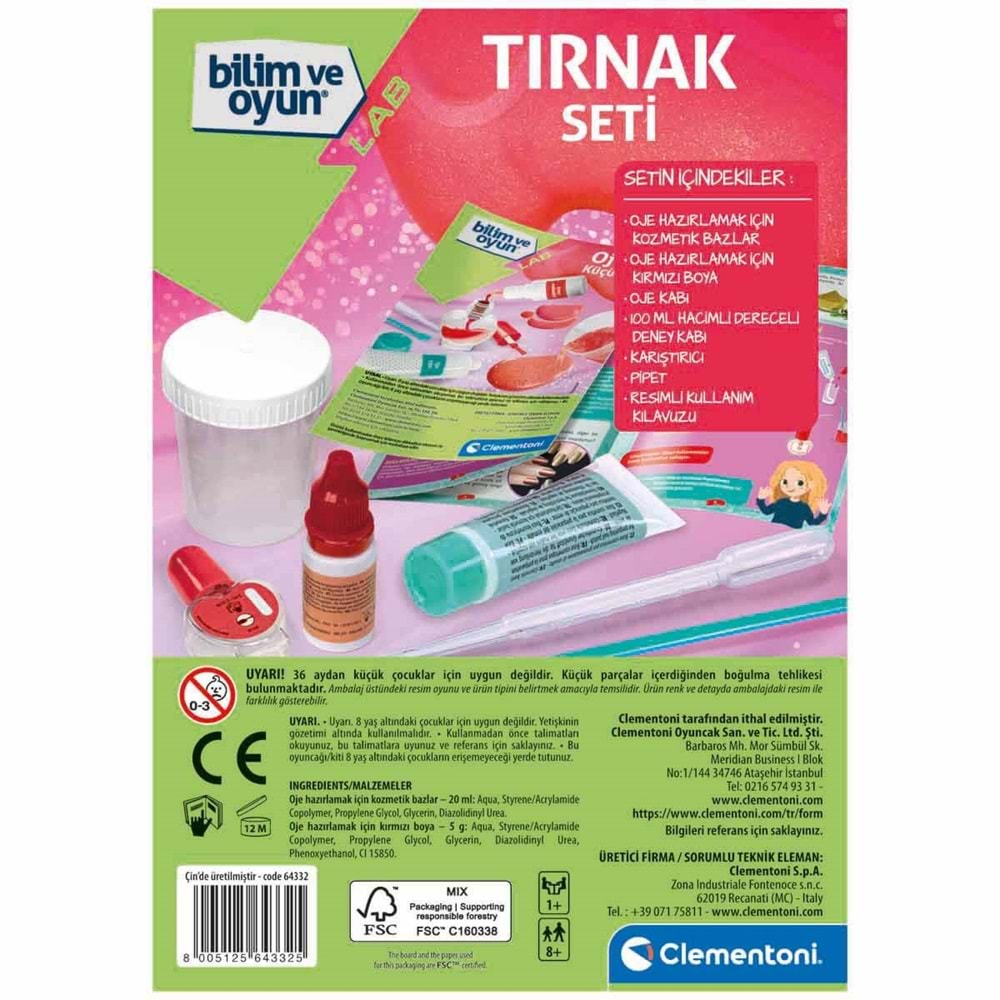 Clementoni-64332 Bilim ve Oyun - Tırnak Seti