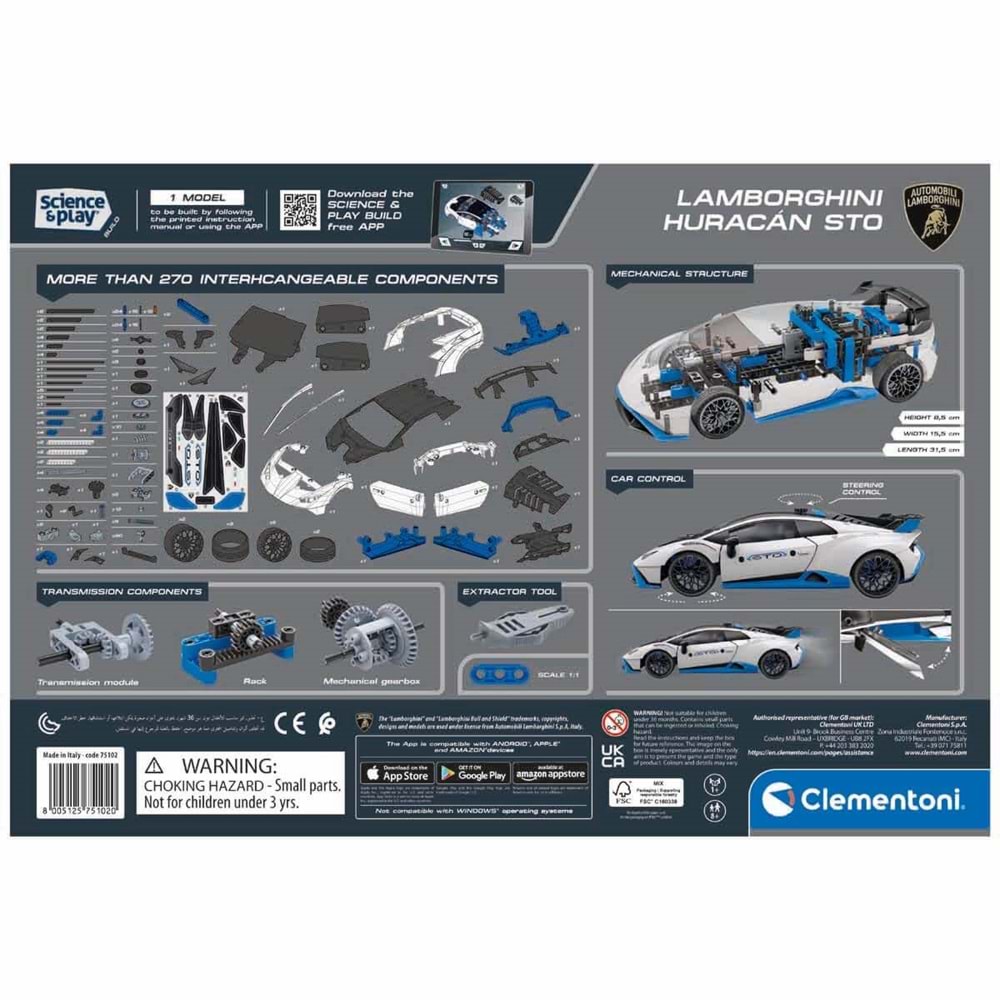 Clementoni-75102TR Mechanics Lamborghini Huracan STO