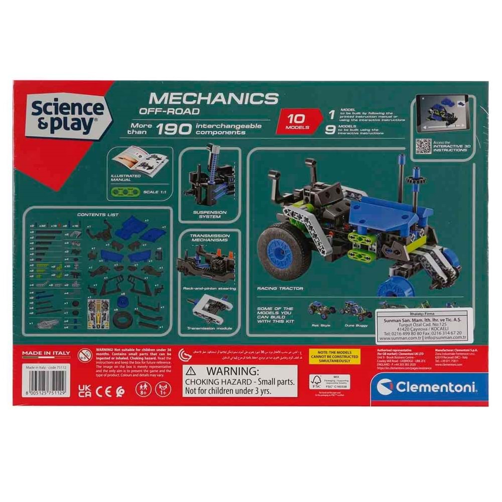 Clementoni-75112TR Mekanik Laboratuvarı Arazi Aracı