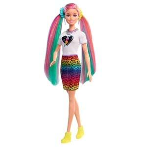 Barbie Leopar Desenli Saçlar Bebeği GRN81